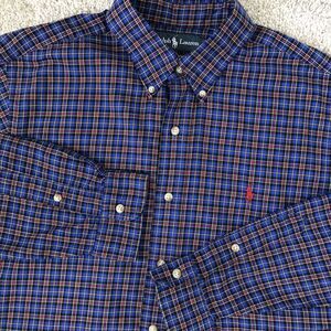 Ralph Lauren Classic Fit Button Down Oxford‎ Shirt Men's Large Long Sleeve Plaid